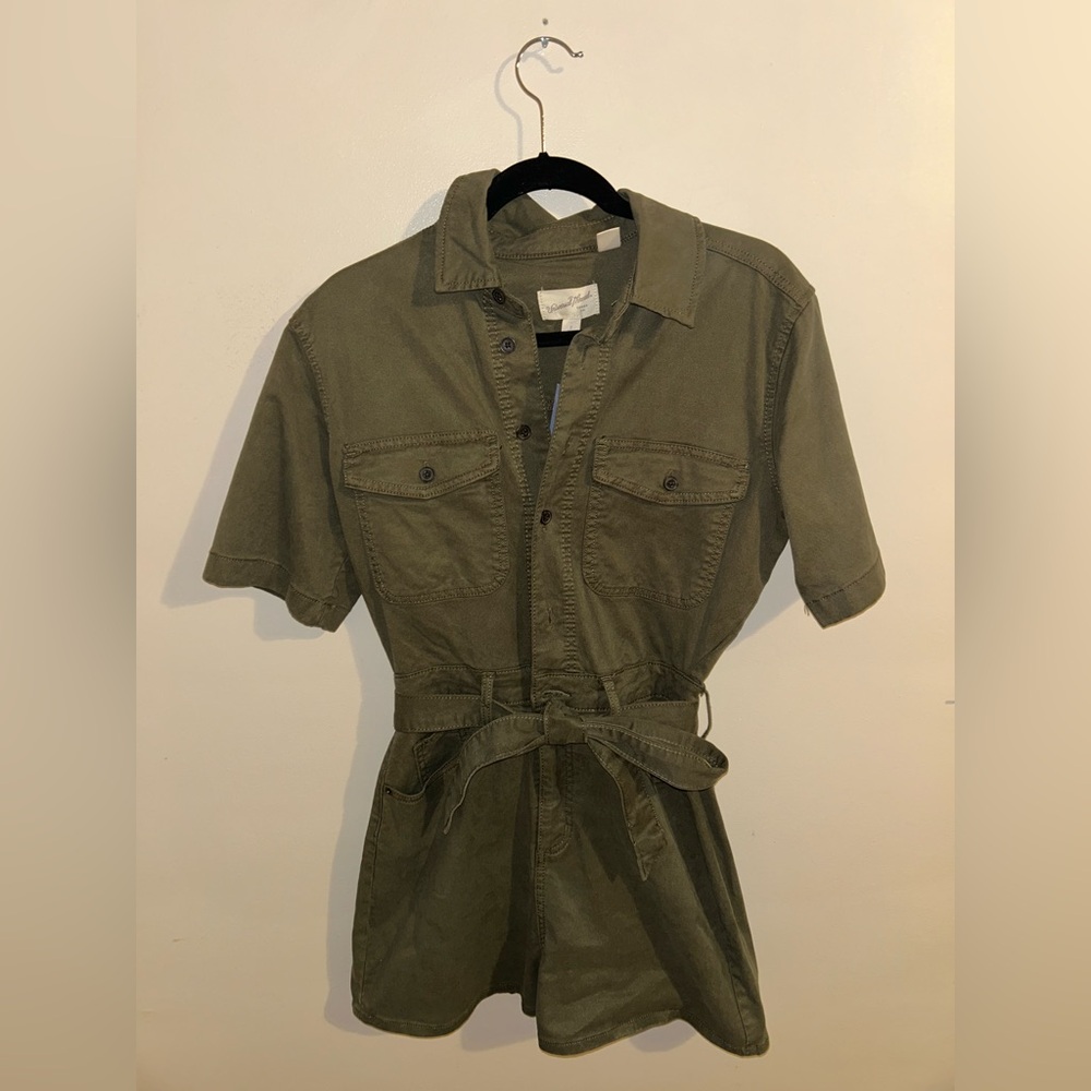 Universal Thread Olive Green Button-Up Dress
